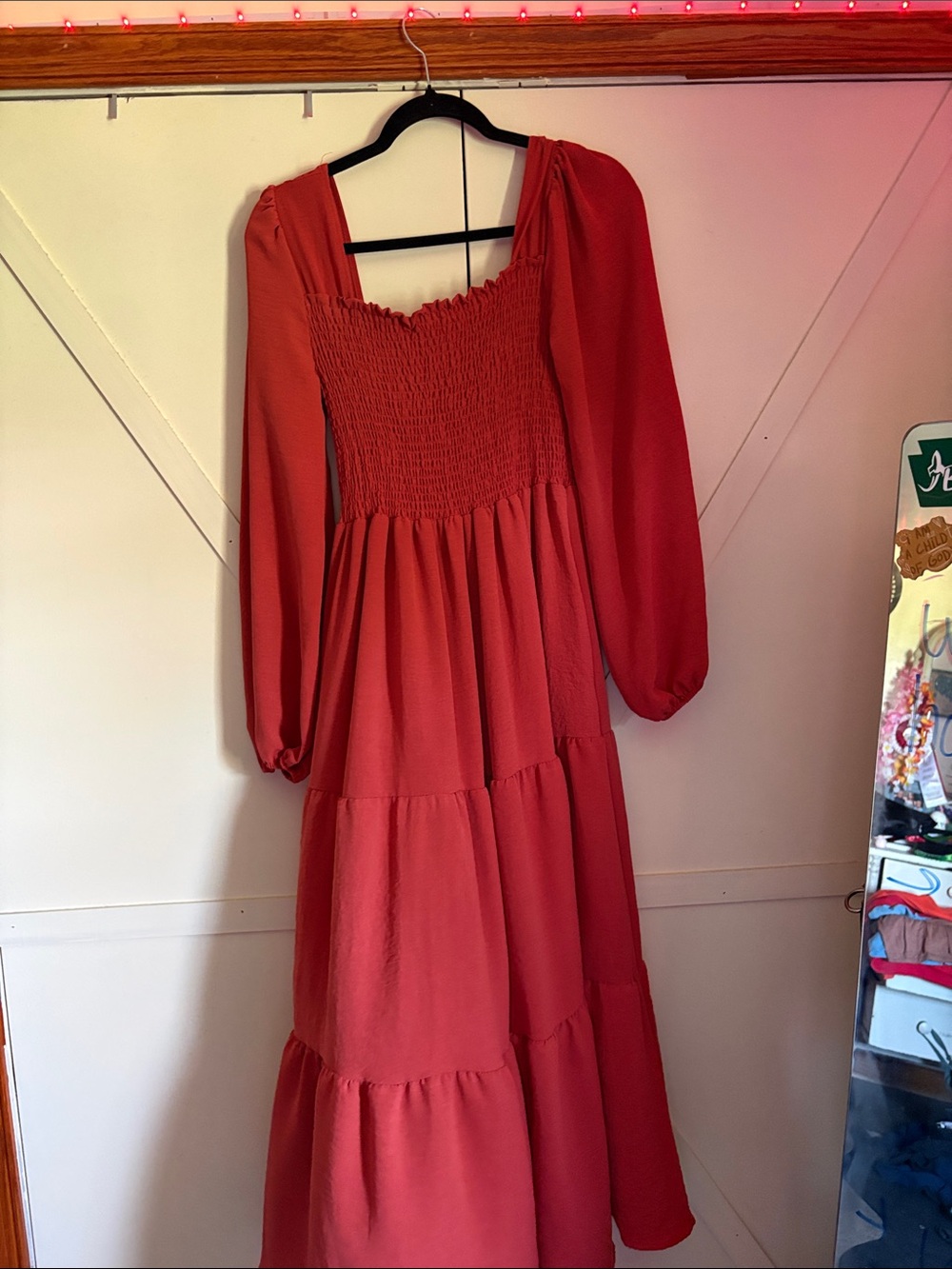 culture code burnt orange flowy dress !!